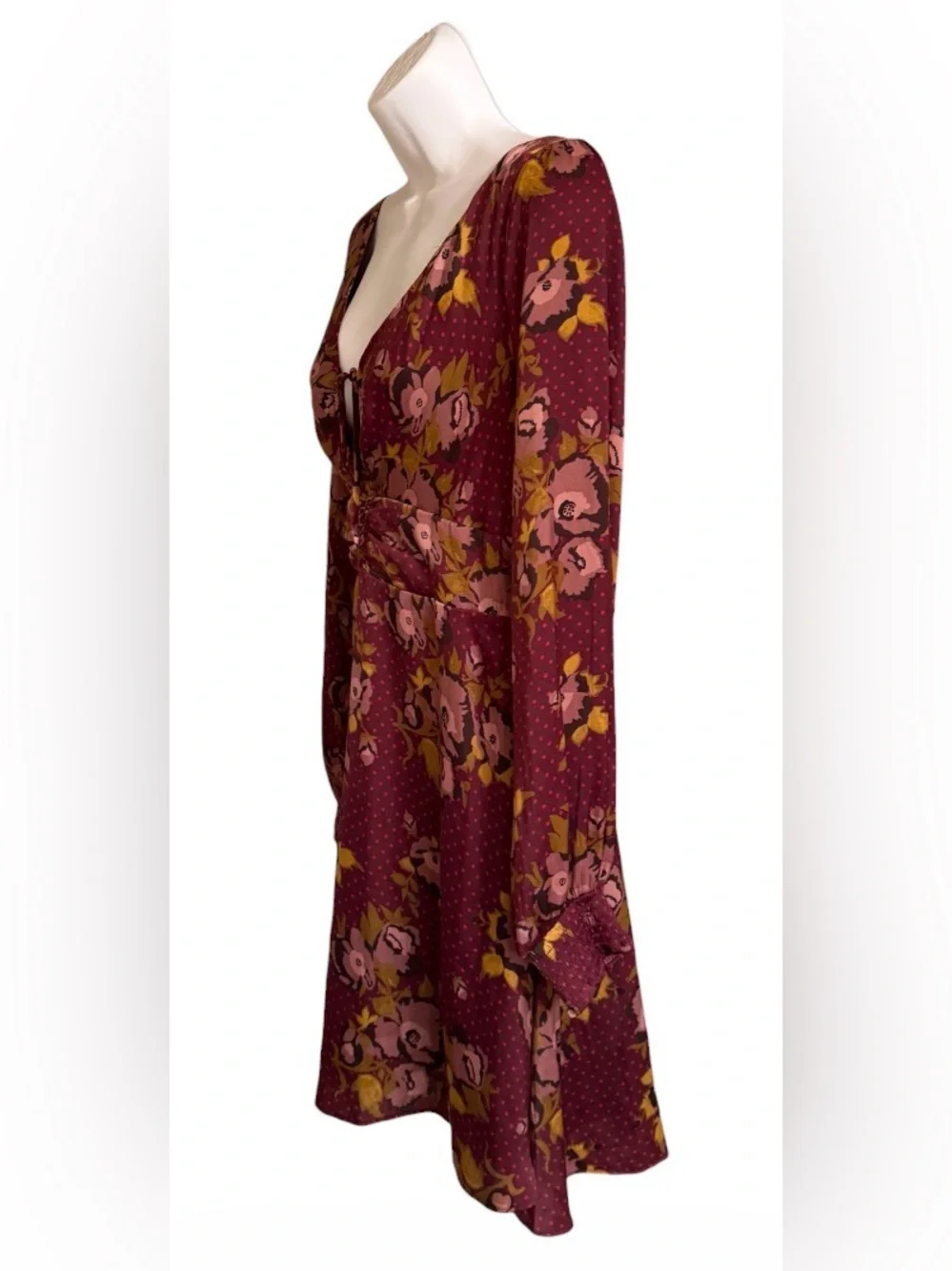 Free People Morning Light Mini Dress Size 8 Purple Floral NWT Flaw